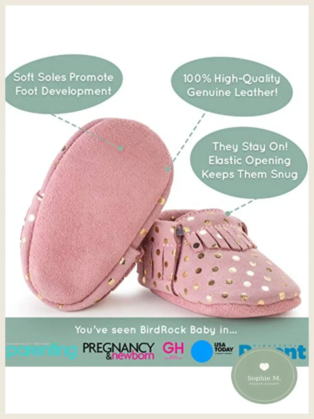 Baby Mocc Leather Shoes Boys Girls Elastic Soft Sole